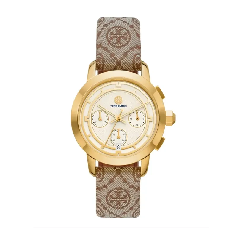 Tory Burch Chronograph Cream Dial Ladies Watch- TBW1050